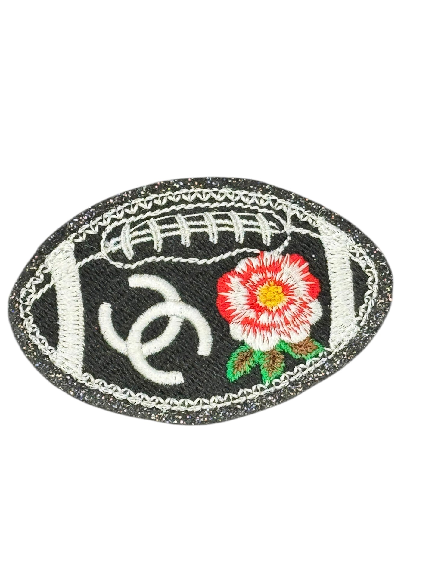 Designer-Inspired Floral Football Patch