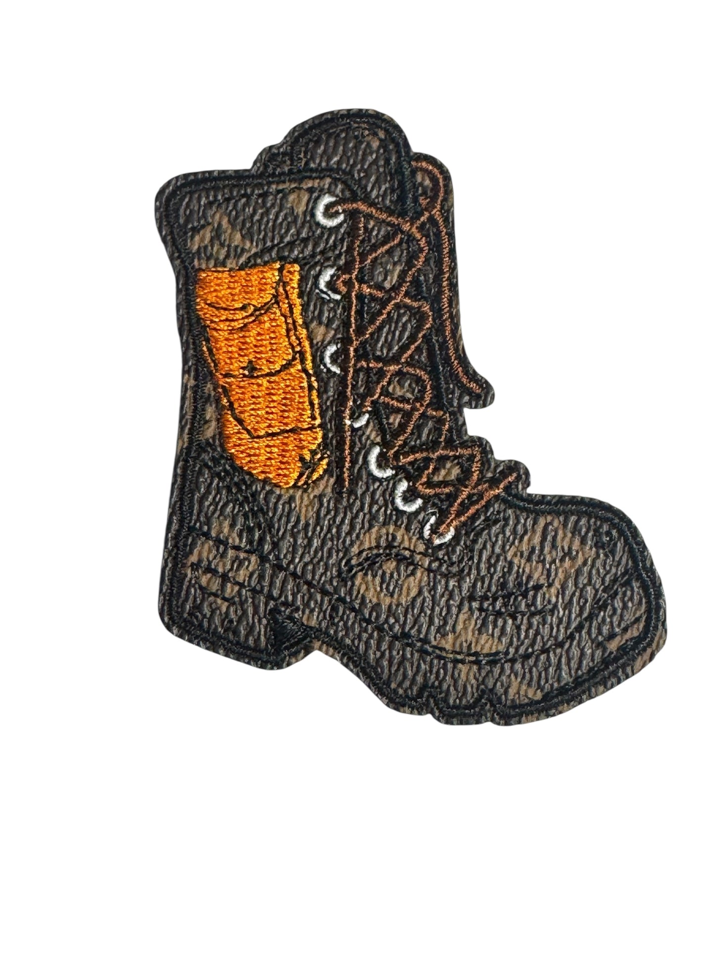 LV-INSPIRED BROWN FAUX LEATHER WORK BOOT