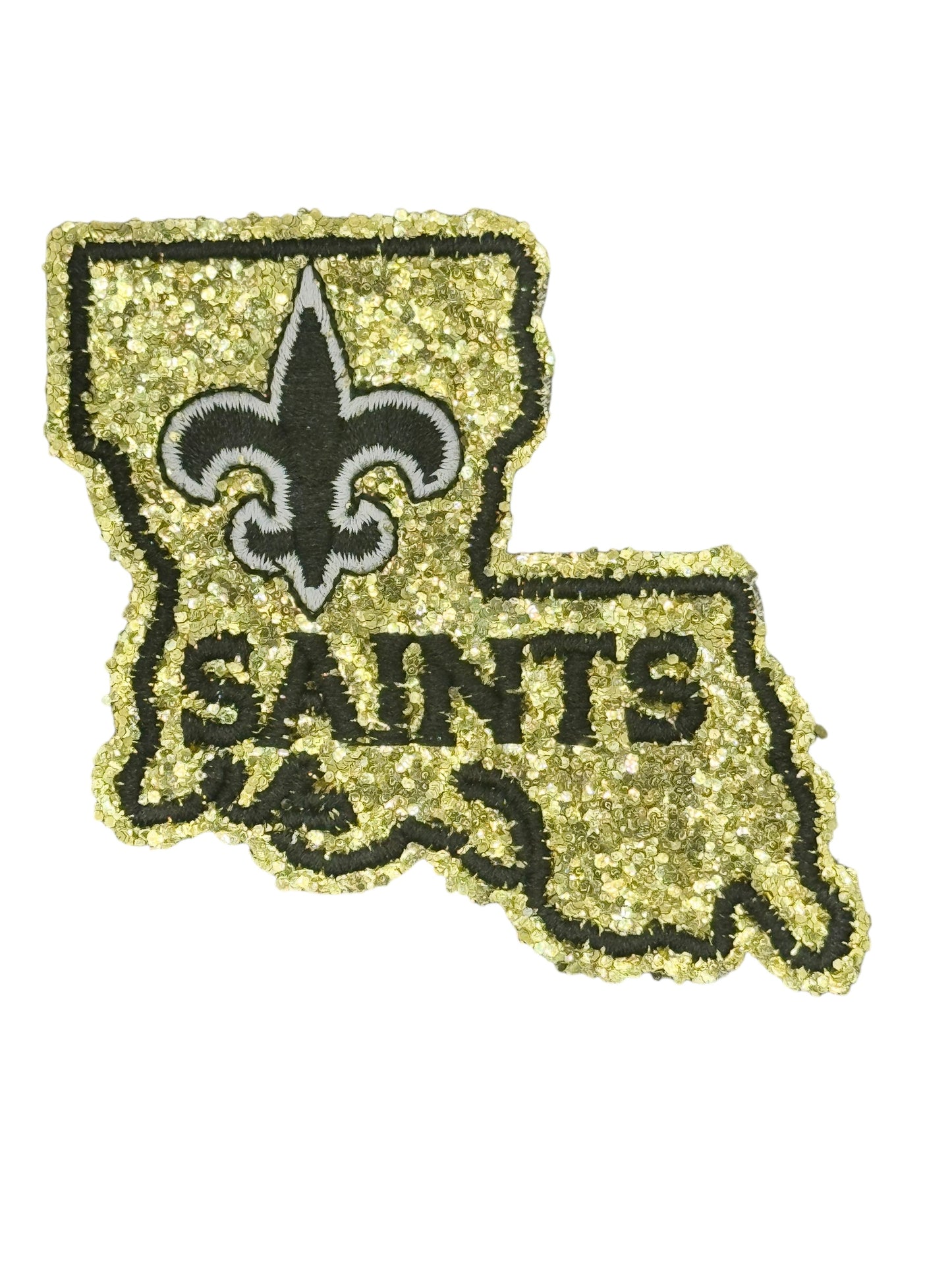 Louisiana Saints Glitter Iron-On Patch