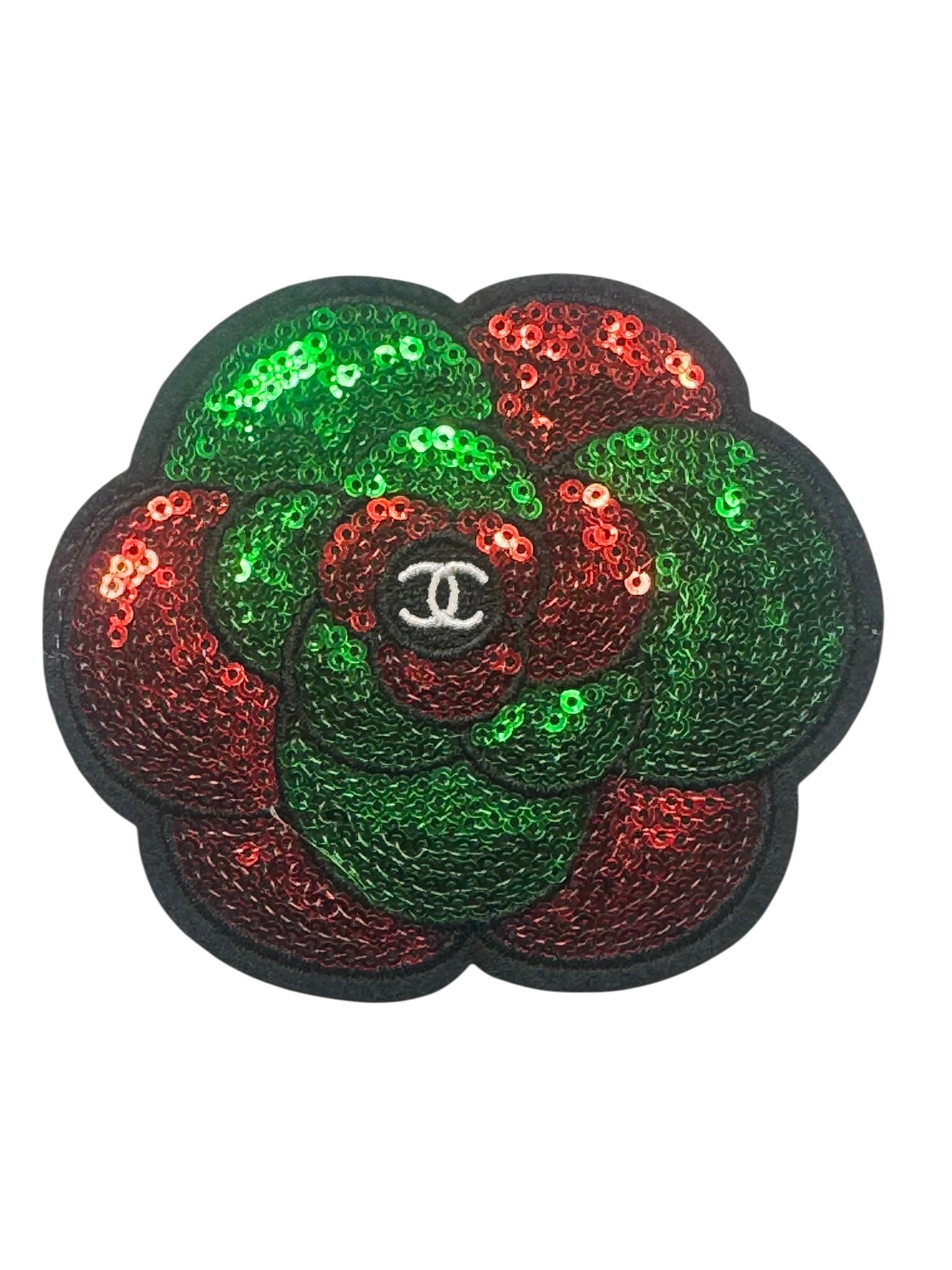 CC RED/GREEN SEQUIN ROSE