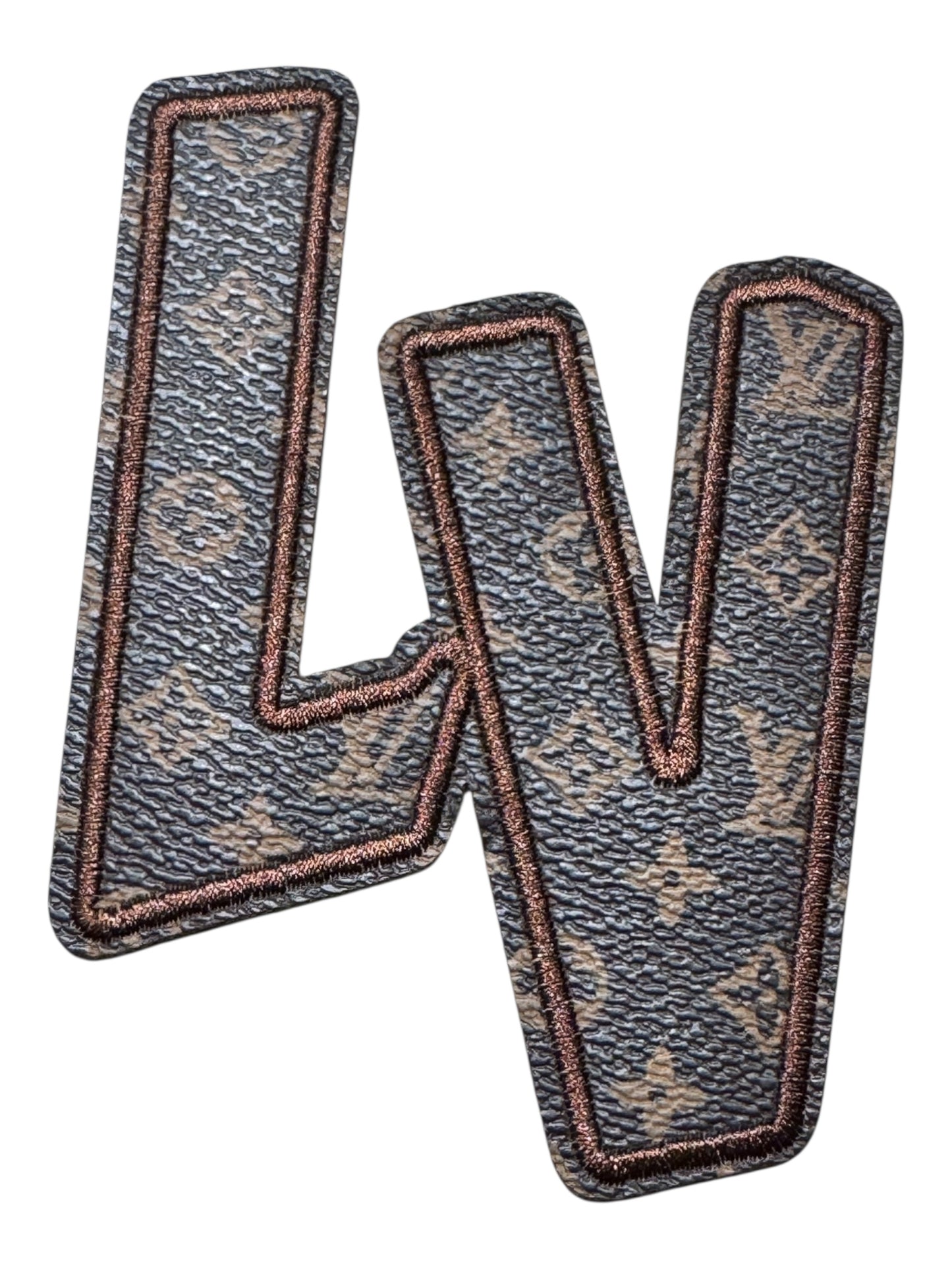 LV-INSPIRED BROWN FAUX LEATHER LETTERS