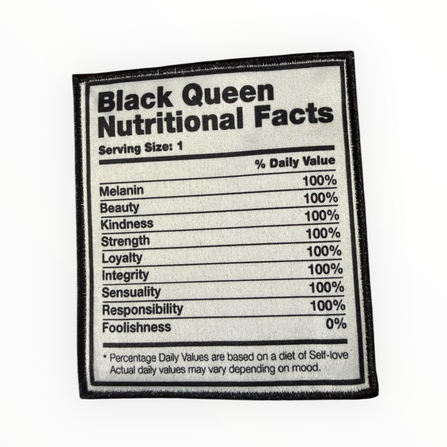 Black queen nutritional facts patch