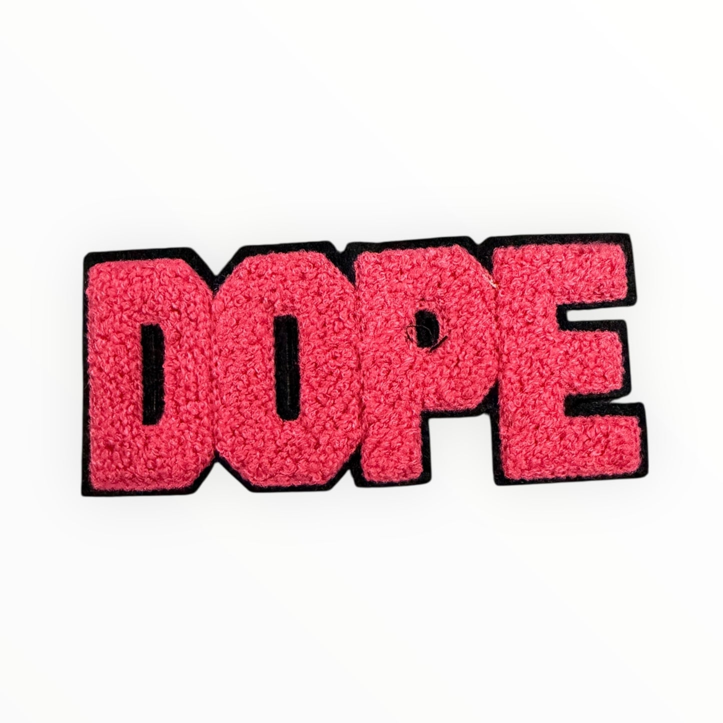 Dope chenille letter patch (pink)