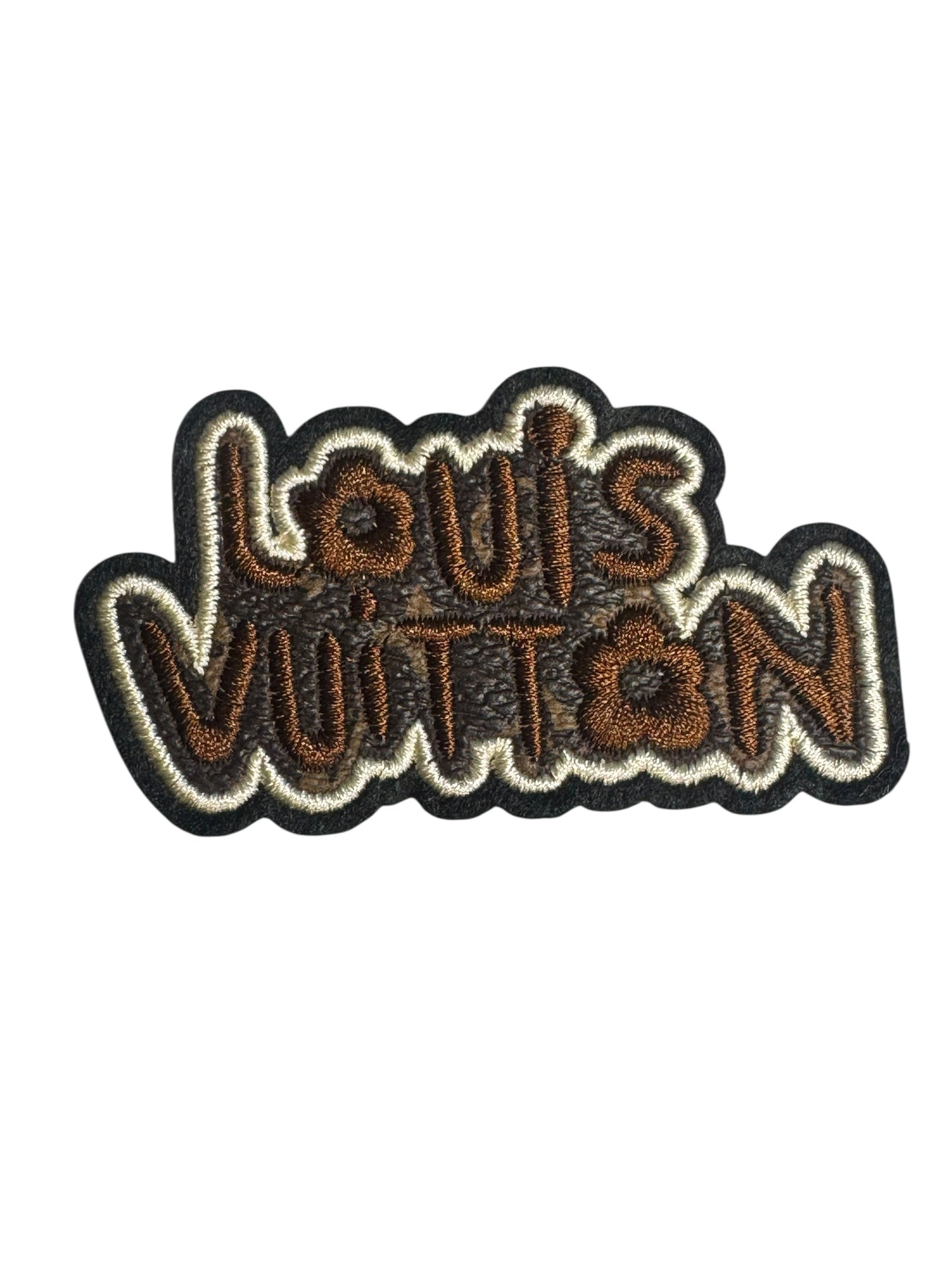 LV-INSPIRED BROWN FAUX LEATHER WORDS