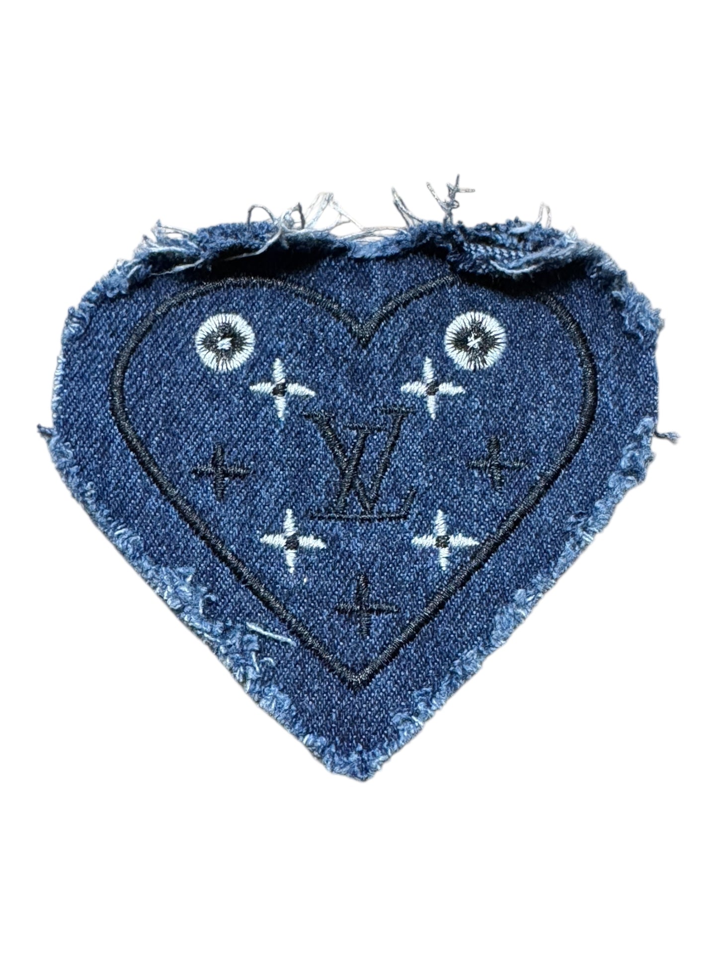 LV-INSPIRED DARK BLUE DENIM HEART