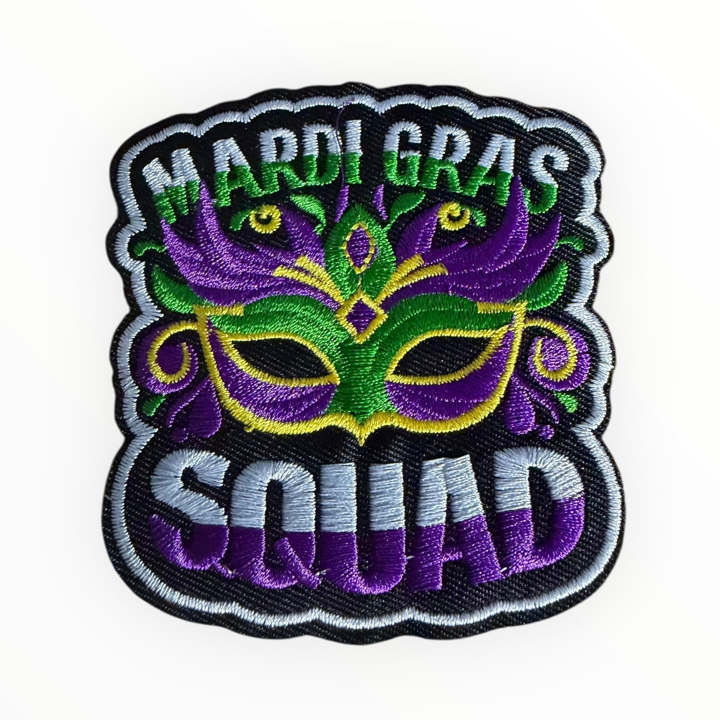 Mardi Gras squad mask patch