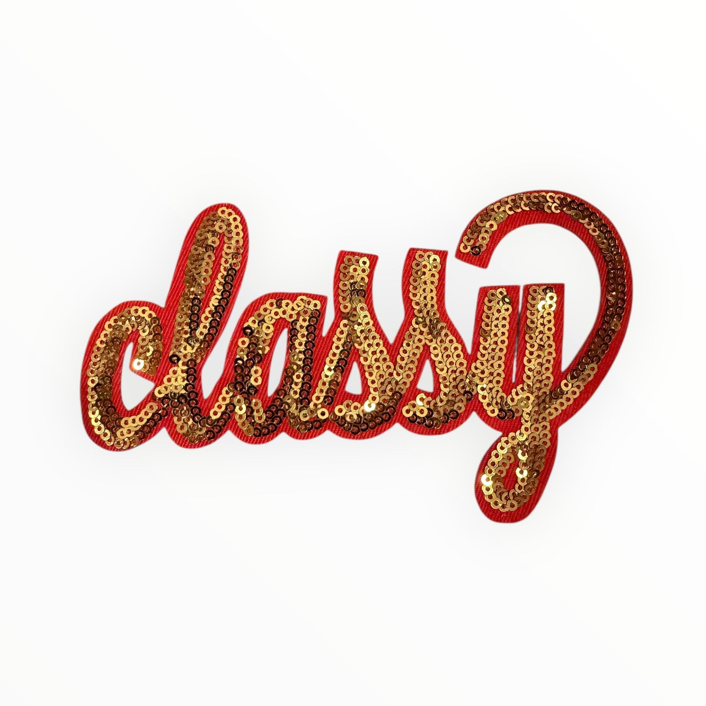 Classy sequin script patch