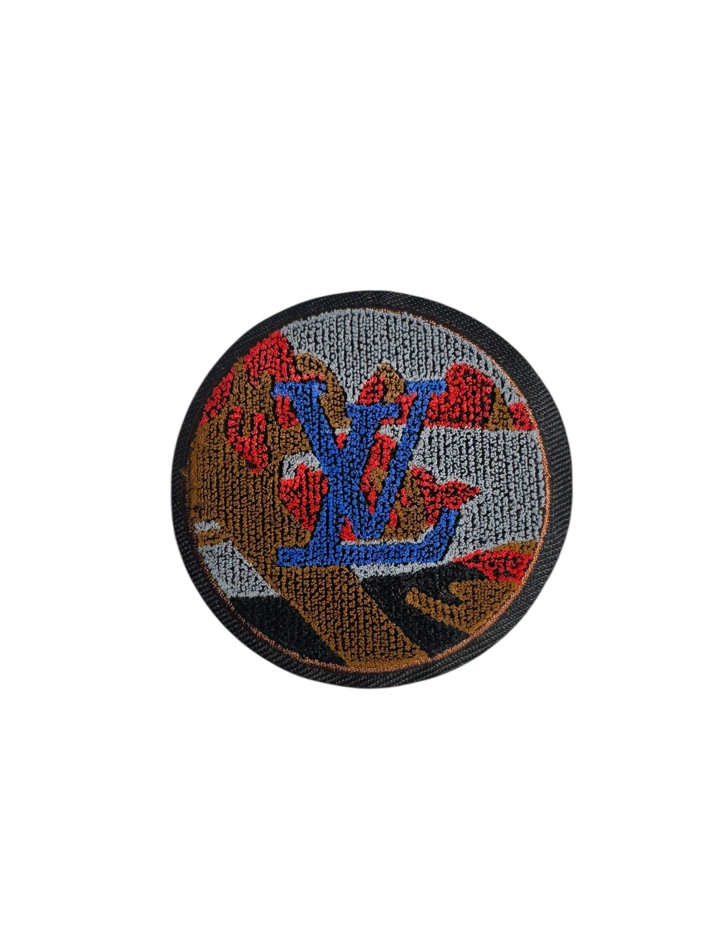 LV-INSPIRED BROWN MULTI COLORED CHENILLE PATCH