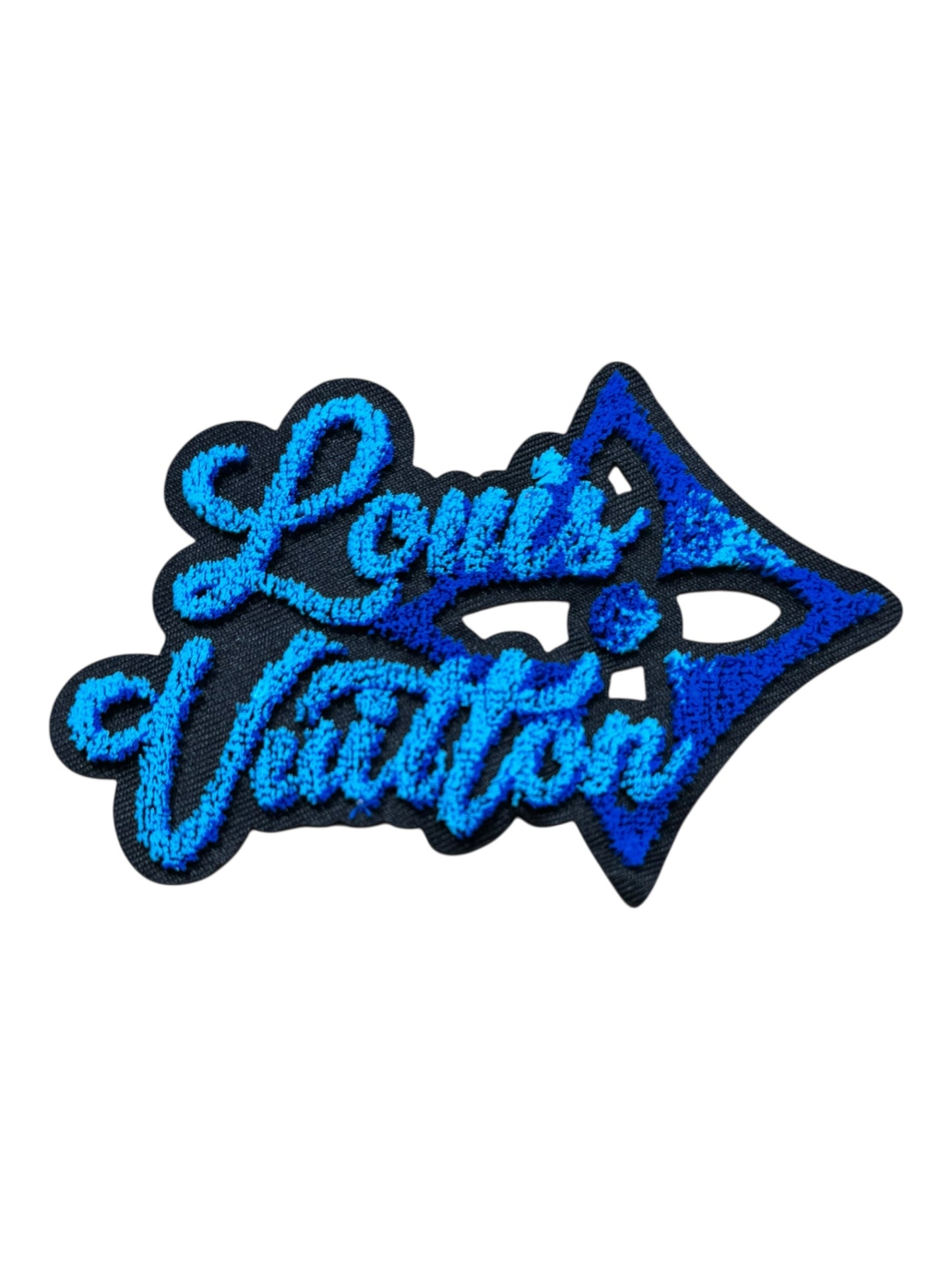 LV-INSPIRED LARGE BLUE CHENILLE ARROW