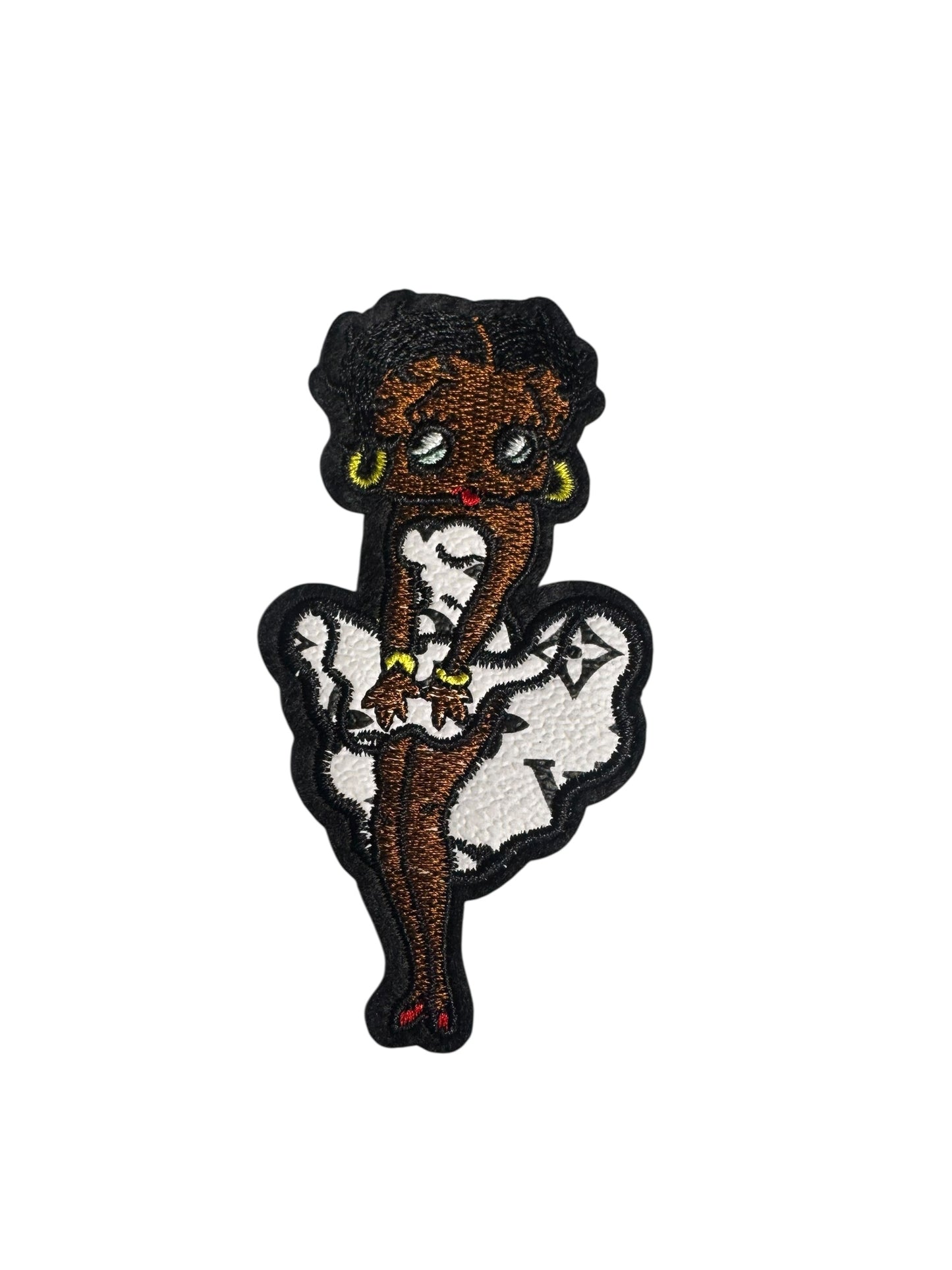 LV-INSPIRED WHITE FAUX LEATHER BETTY BOOP WORDS