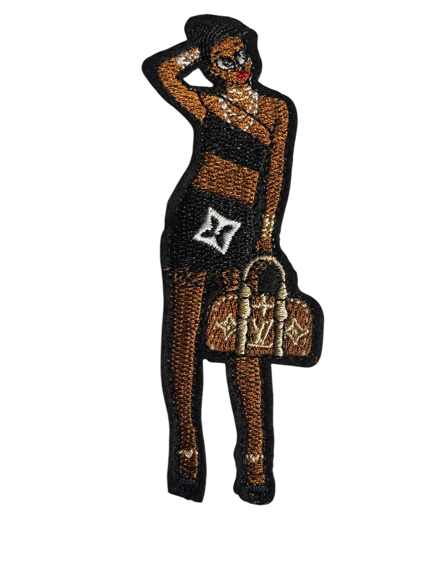 LV-INSPIRED LADY IN 2PC HALTER TOP