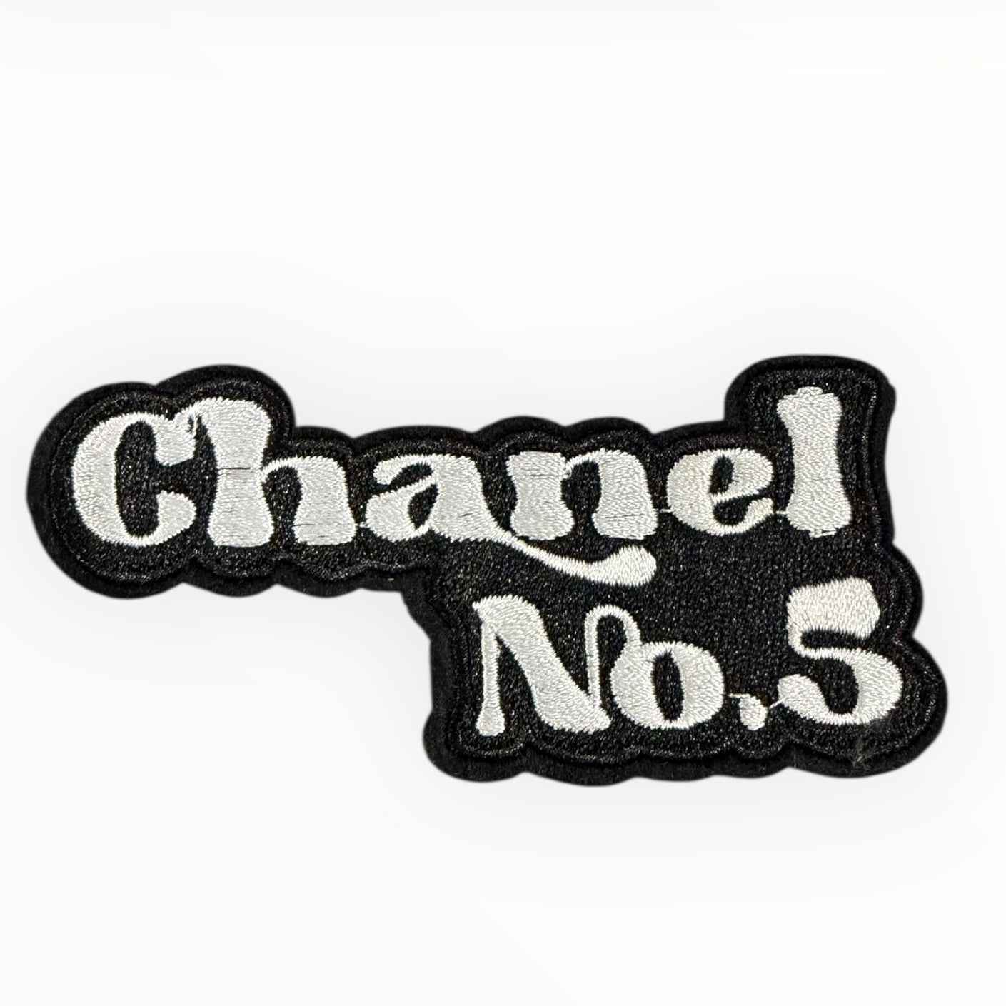 Chanel no.5 embroidered text patch