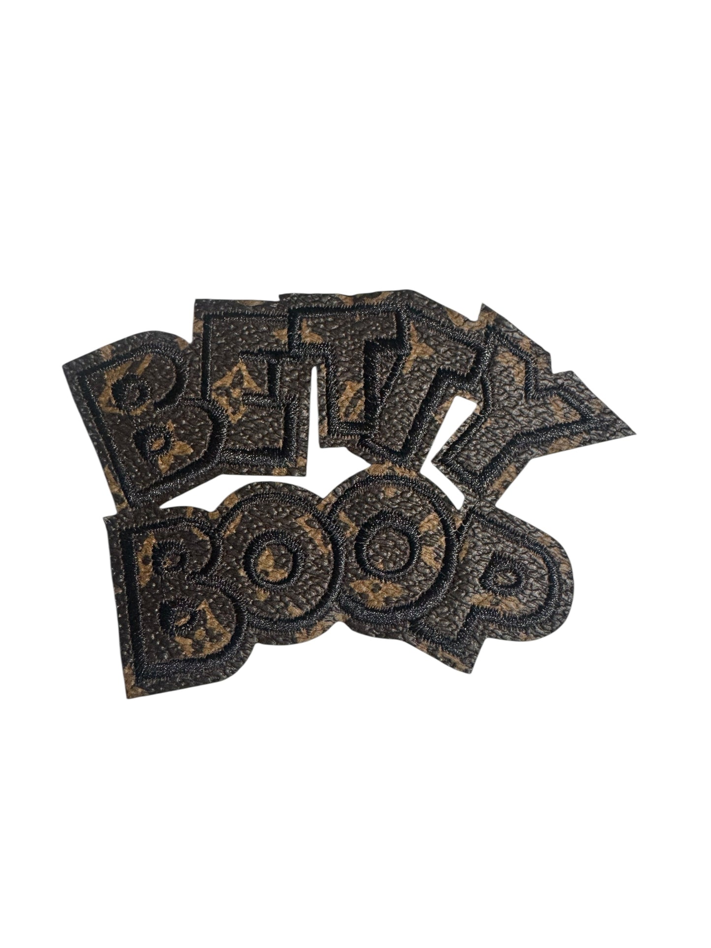 LV-INSPIRED BROWN FAUX LEATHER BETTY BOOP WORDS