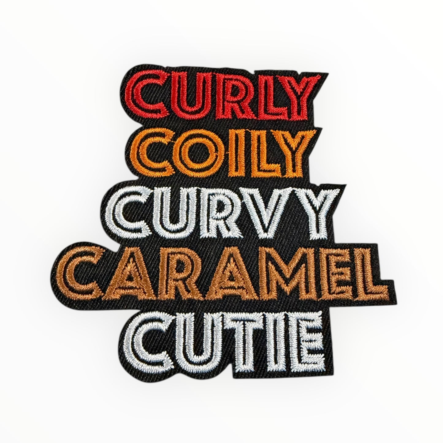 Curly curvy caramel patch