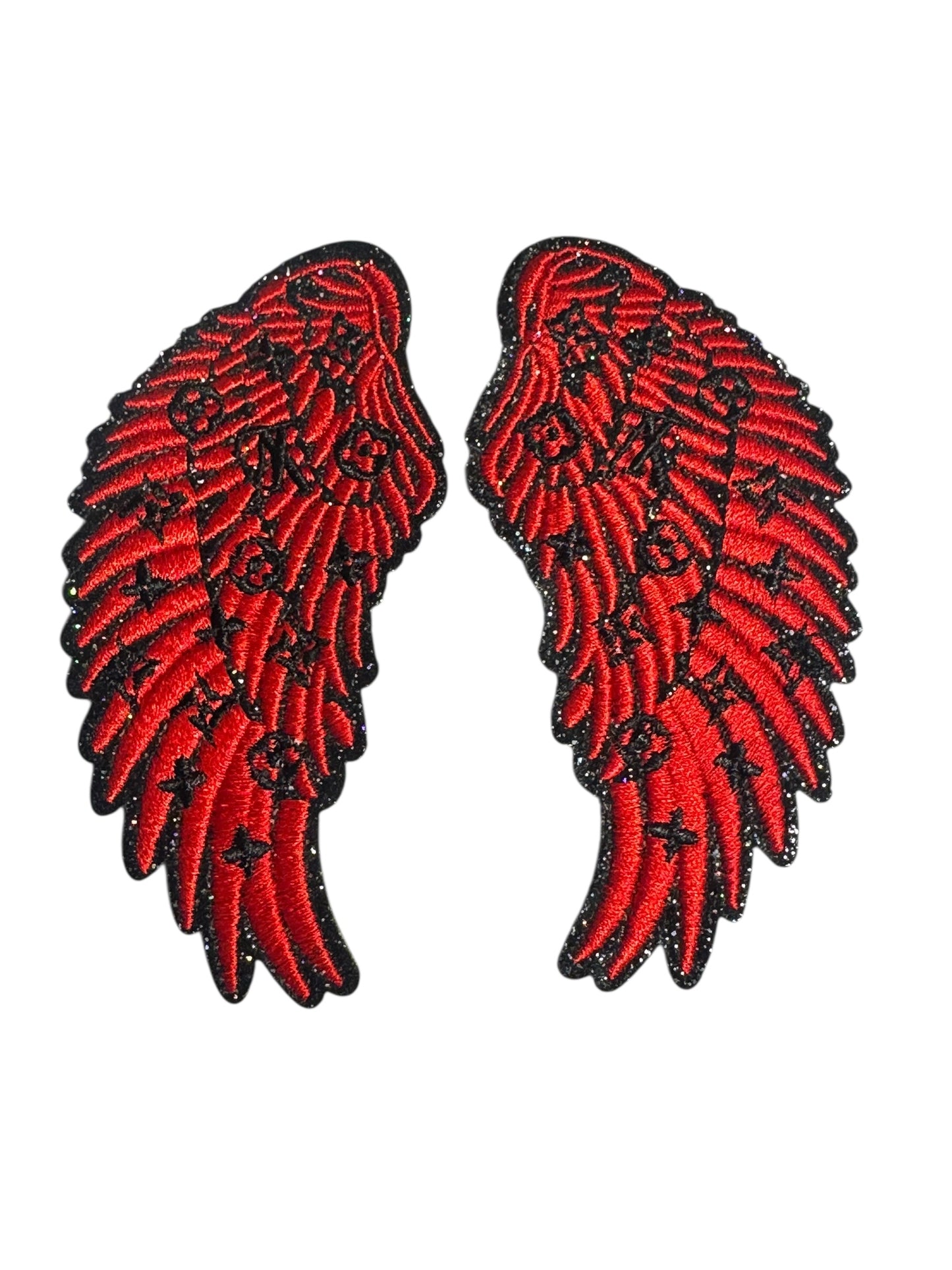 LV-INSPIRED RED FAUX LEATHER WINGS