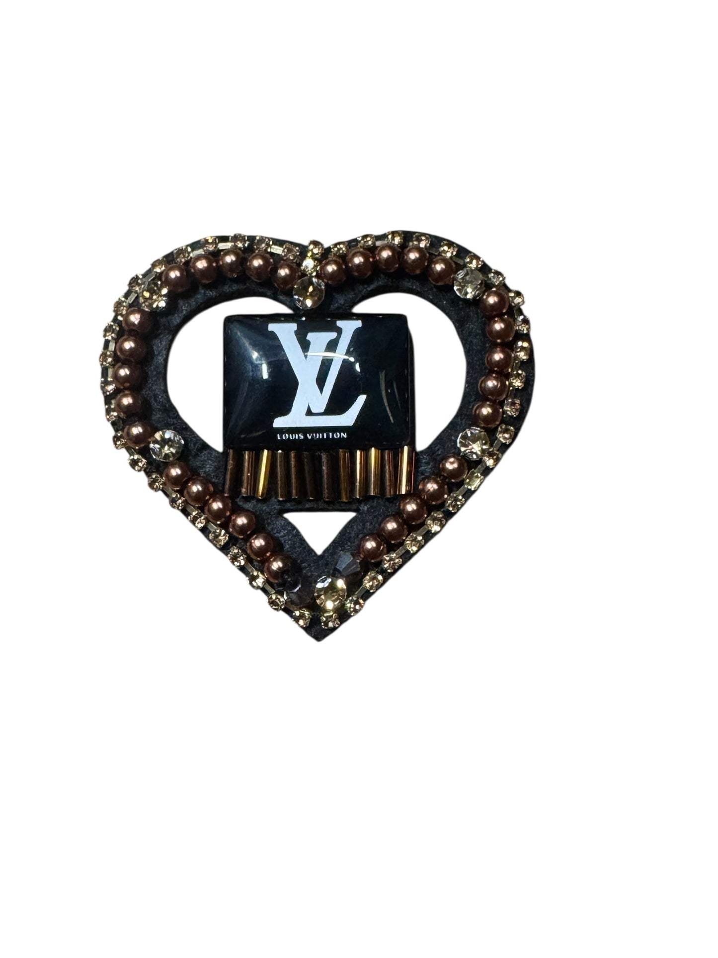 LV-INSPIRED BROWN STONE HEART