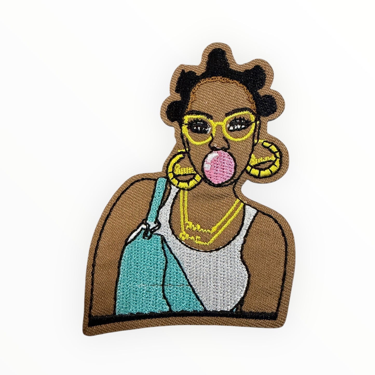 Bubblegum afro girl patch