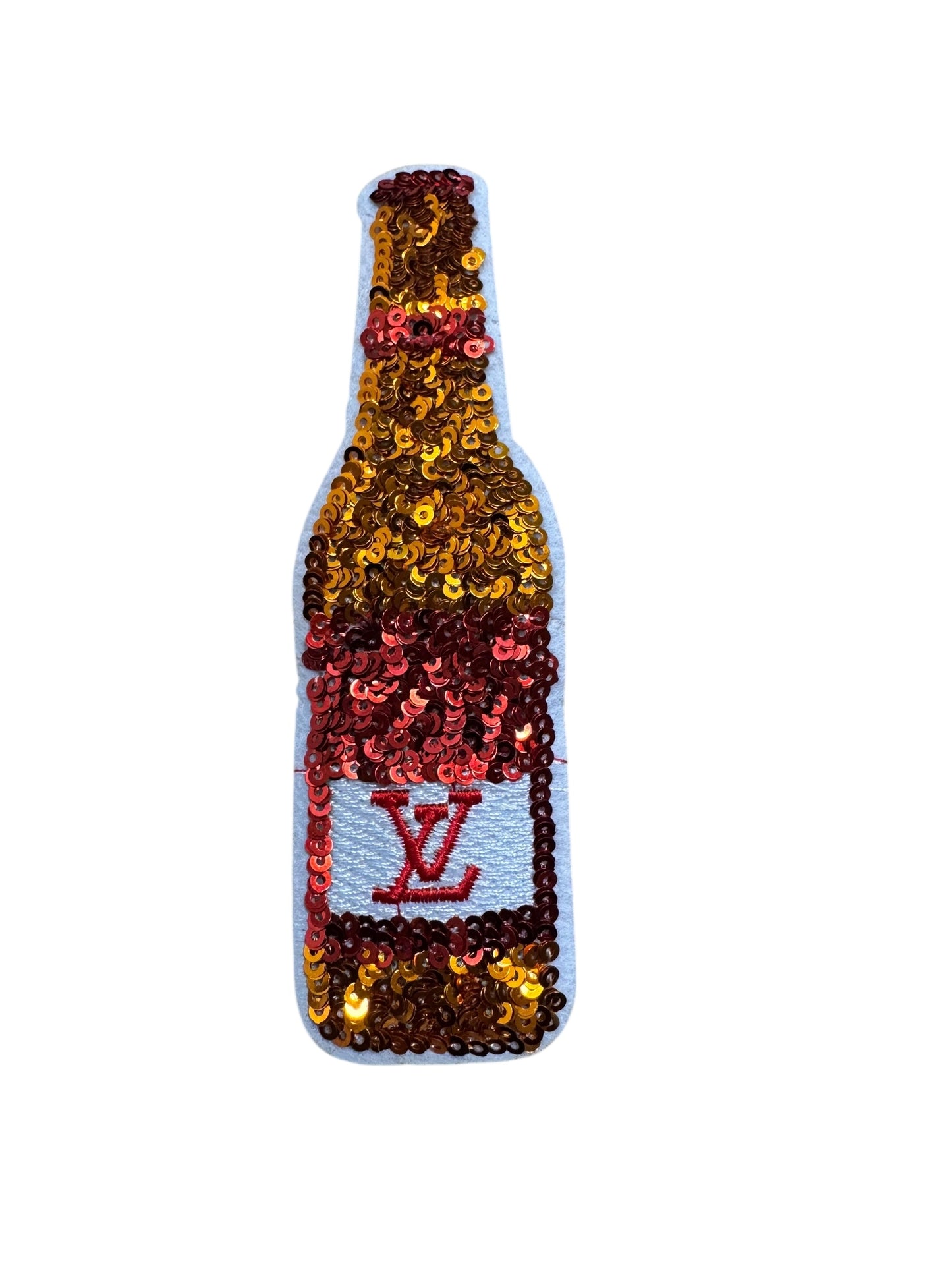 LV-INSPIRED ORANGE SEQUIN BOTTLE