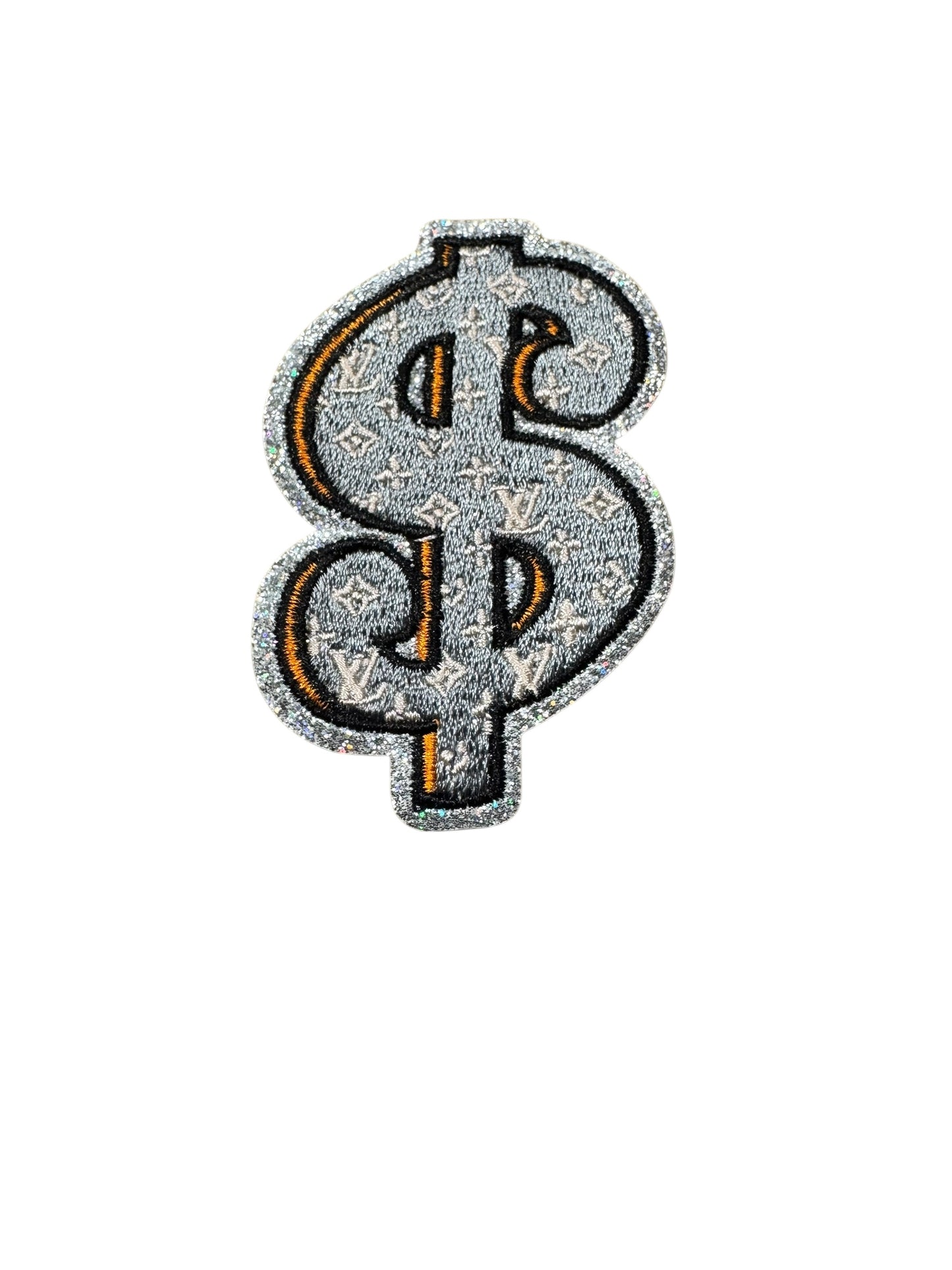 LV-INSPIRED GREY GLITTER DOLLAR SIGN