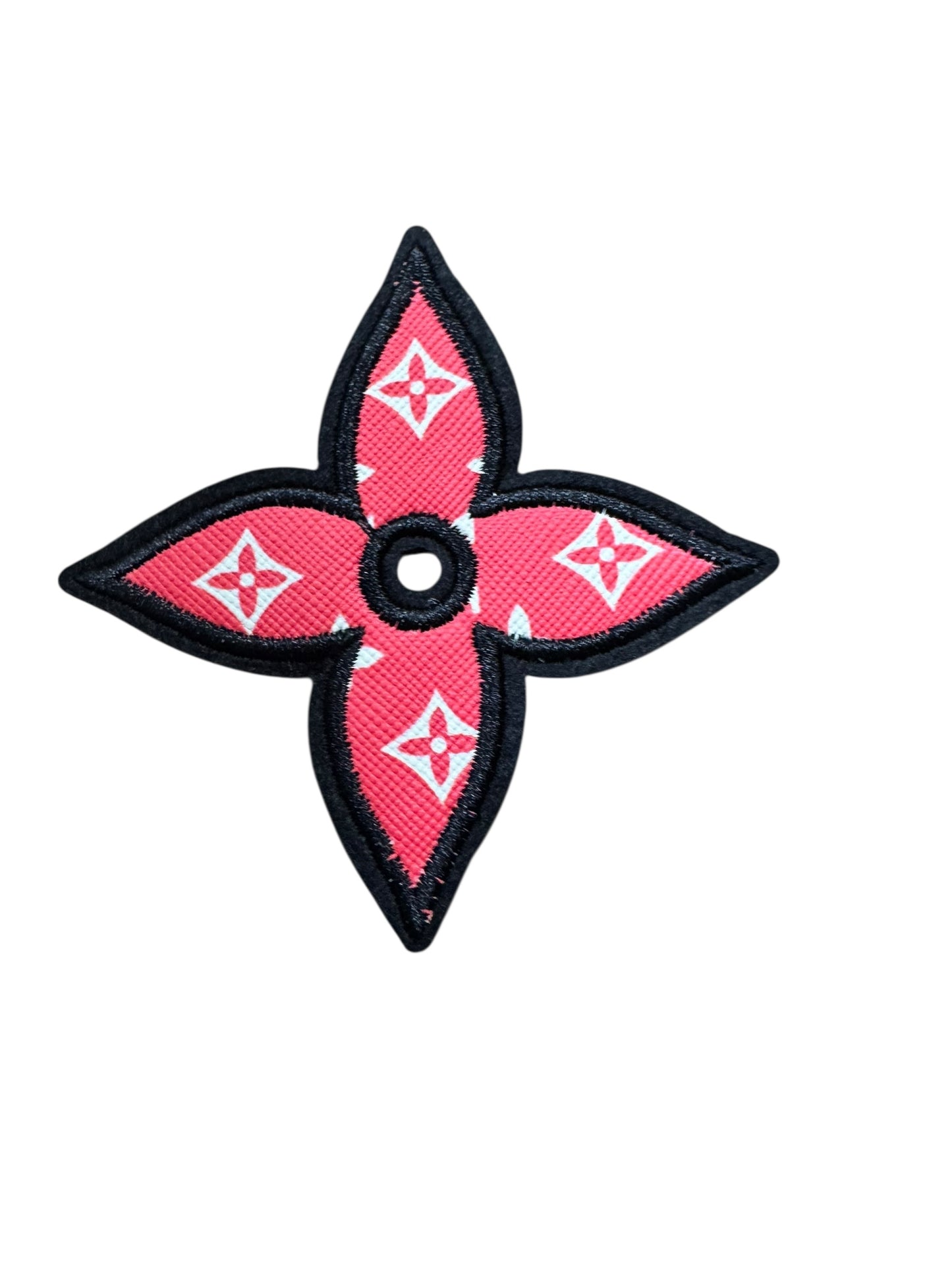 LV-INSPIRED RED FAUX LEATHER STAR