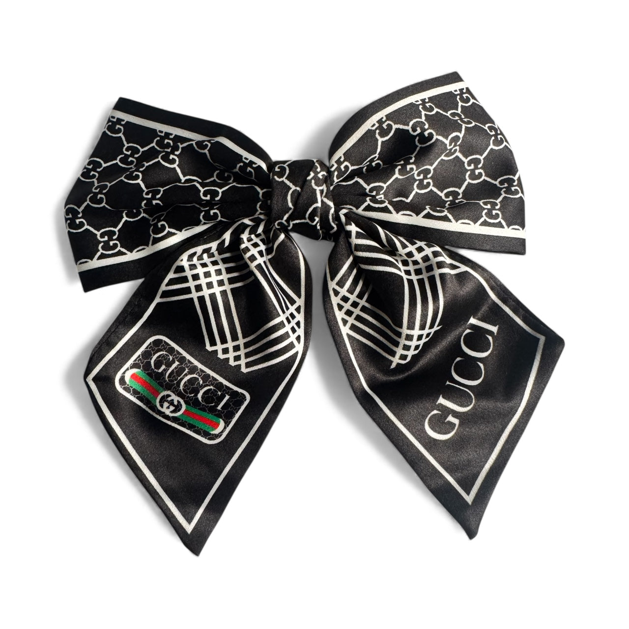 Cream Designer-Inspired Silk Bow GG