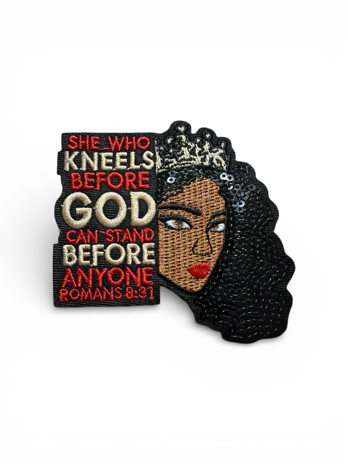 She who kneels before God queen patch