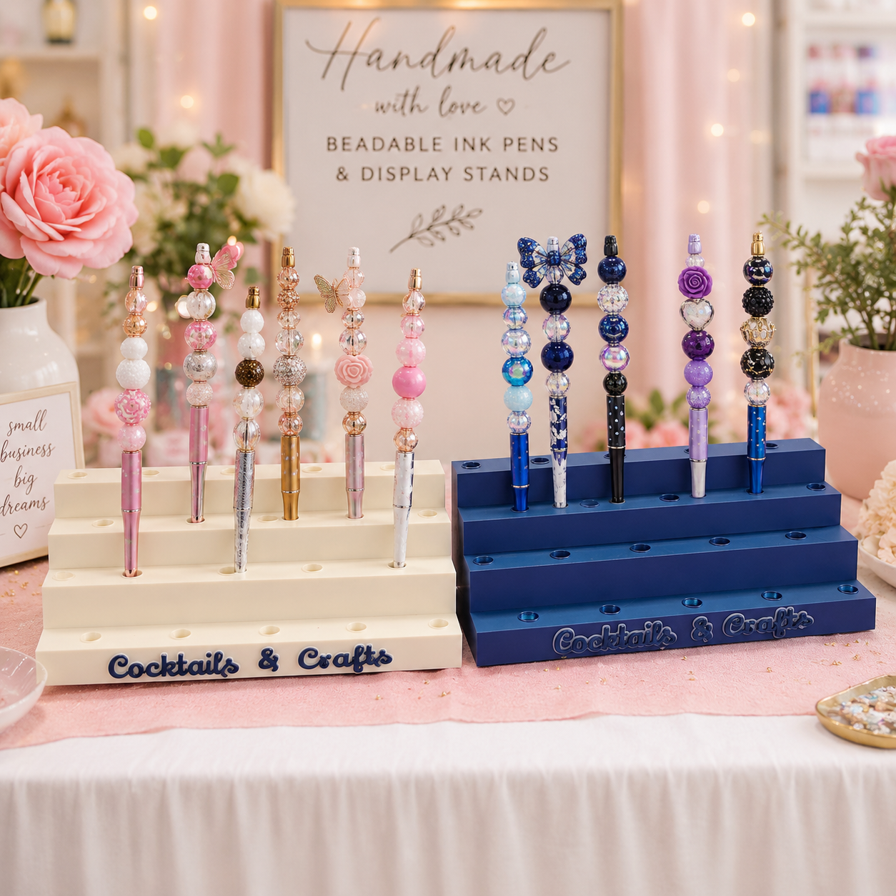 3D Printed Beaded Pen Display Stand | Vendor & Craft Show Pen Organizer