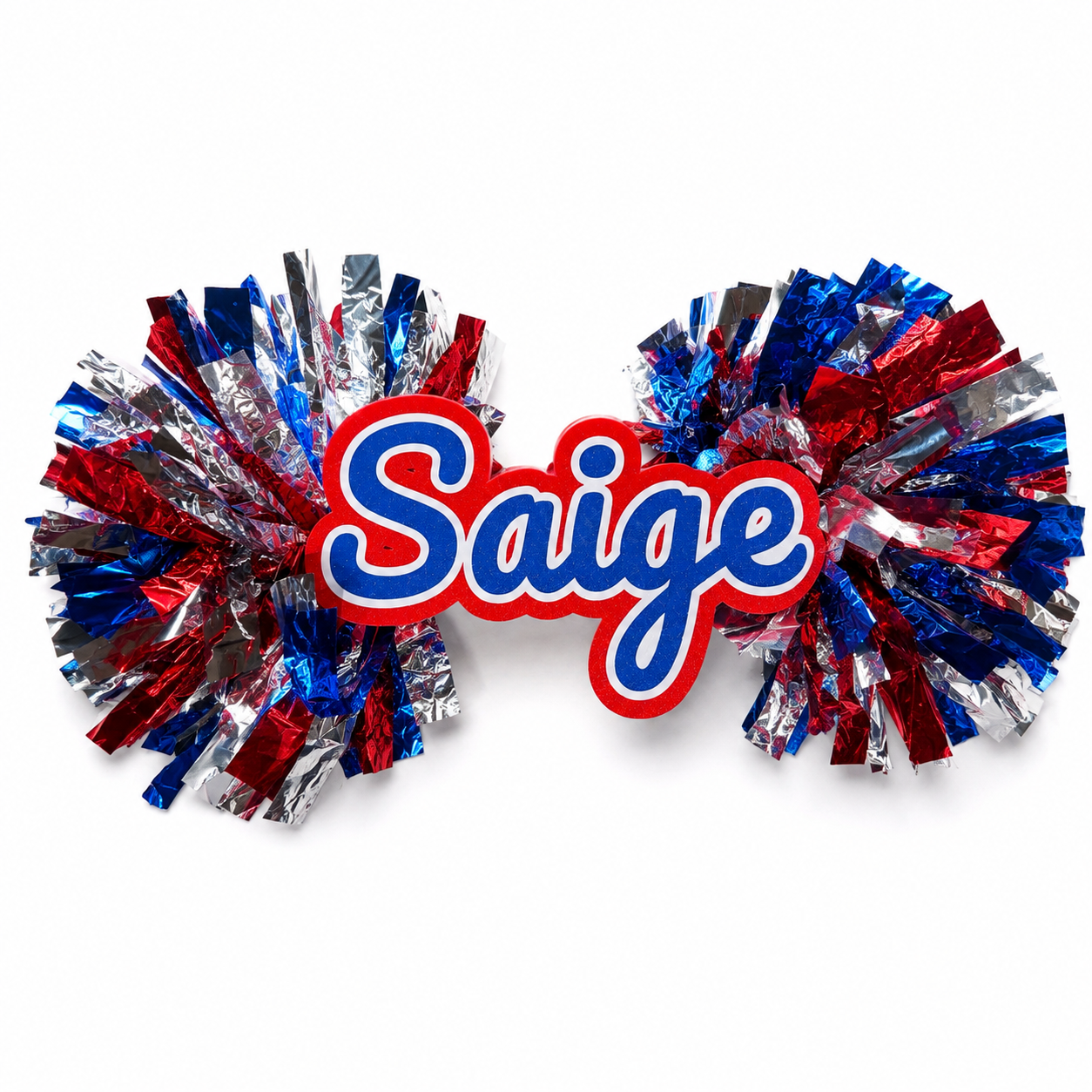 Personalized Custom Cheer Stick with Pom Poms