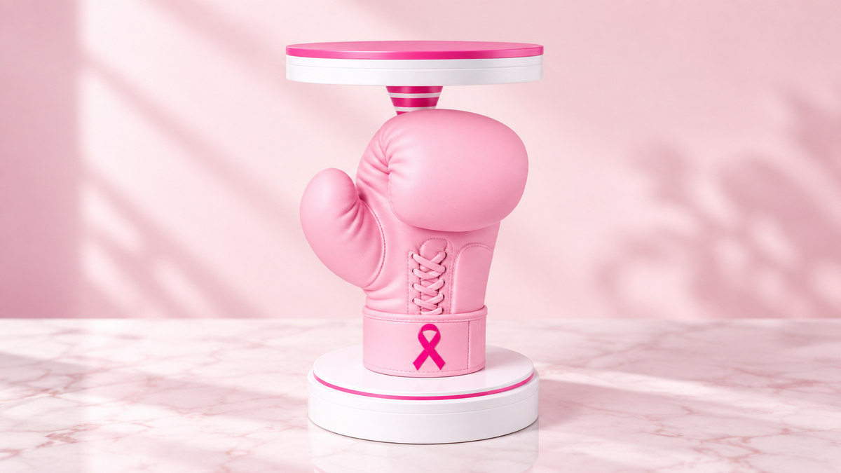 Breast Cancer Awareness Boxing Glove Candle Holder