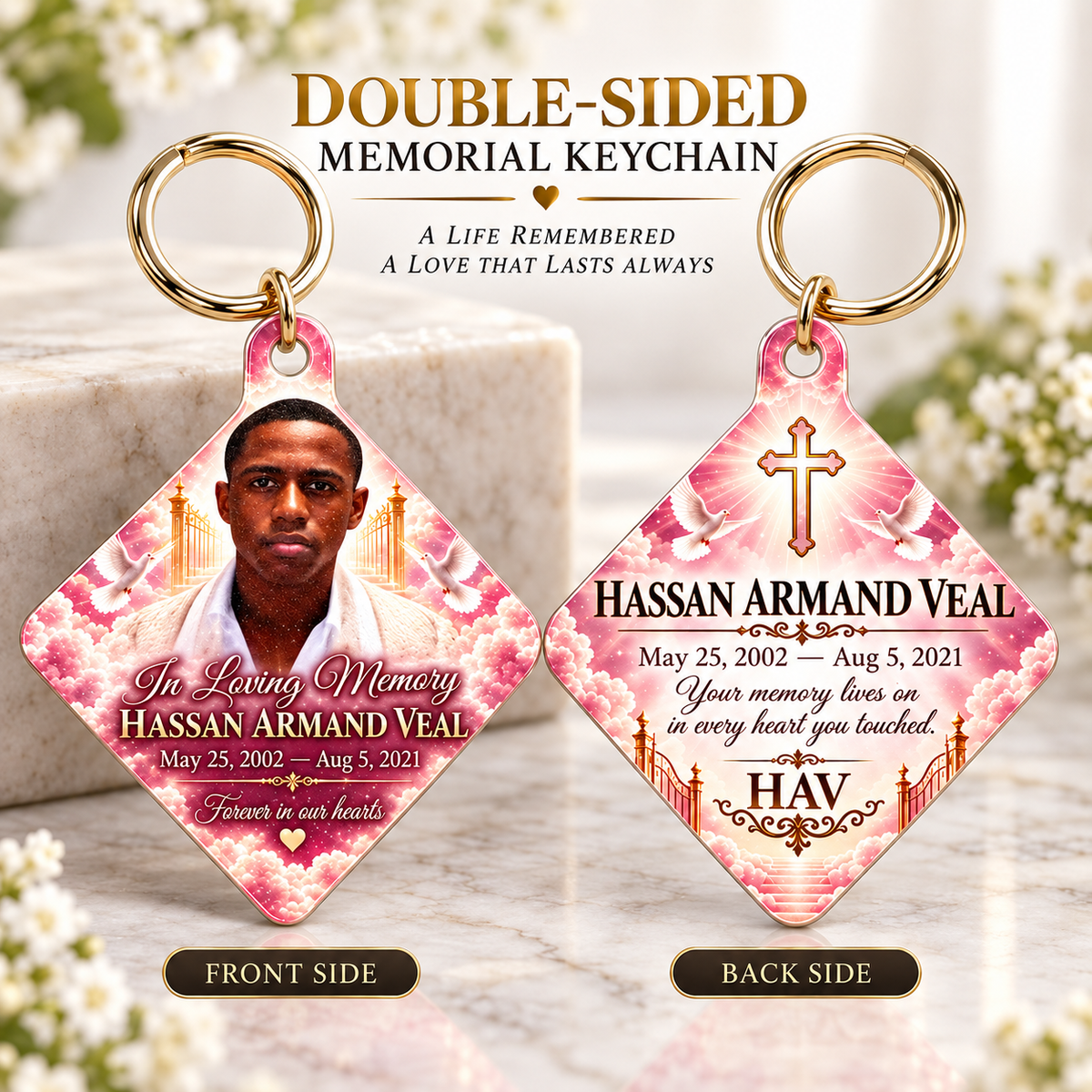 Personalized Keychain | Custom Photo Remembrance Keepsake