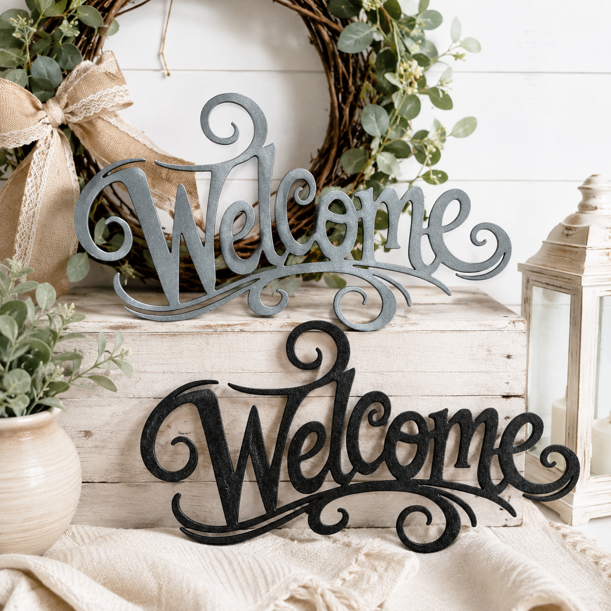 3D Printed Welcome Sign | Door Wreath Insert & Home Décor