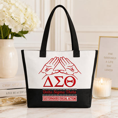 Custom Embroidered Delta Sigma Theta Tote Bag | Made to Order Greek Sorority Tote