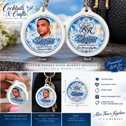 Personalized Keychain | Custom Photo Remembrance Keepsake