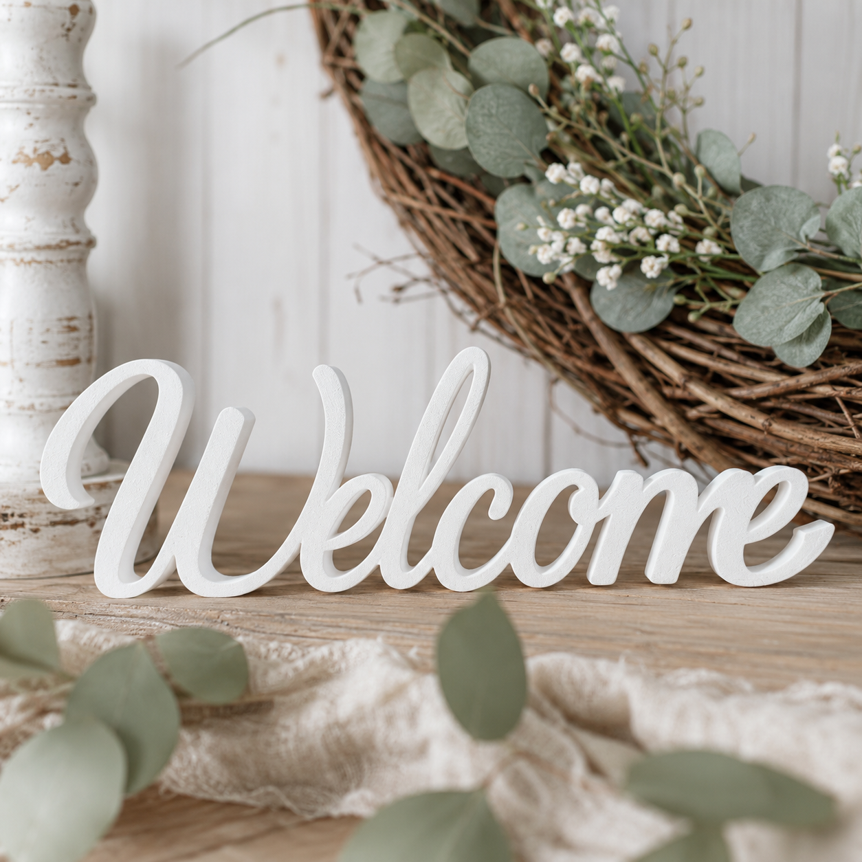 3D Printed Welcome Sign | Standalone Home Wreath Décor