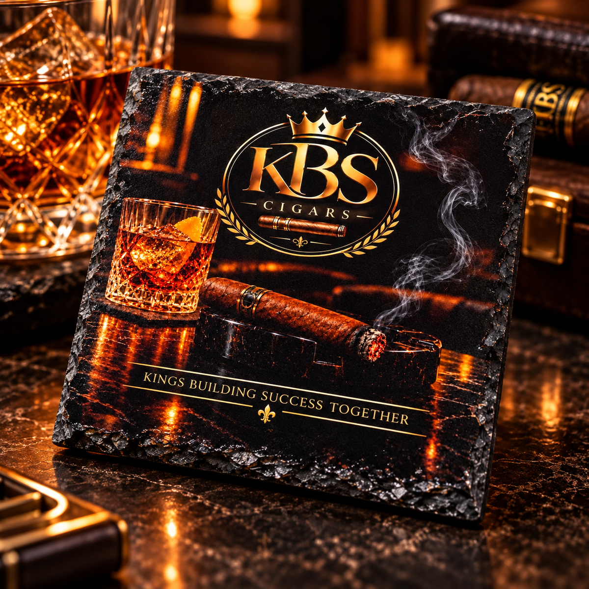 Personalized Premium Slate Coaster Set – Custom Logo, Business & Gift Design (4pc Set)