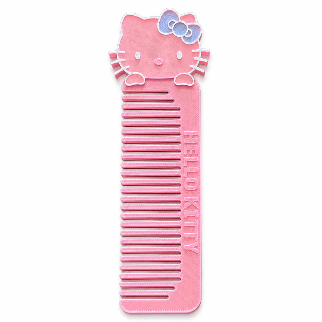 3D Printed Pink Kitty Comb | Cute Character Hair Comb