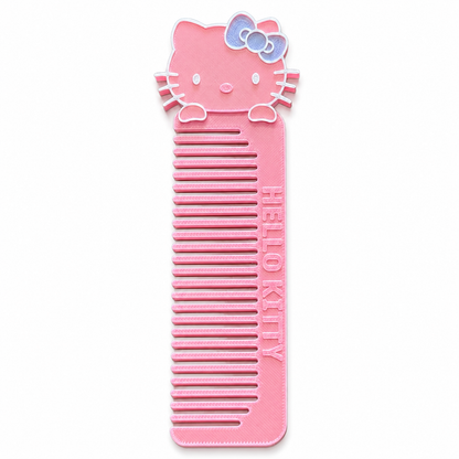 3D Printed Pink Kitty Comb | Cute Character Hair Comb
