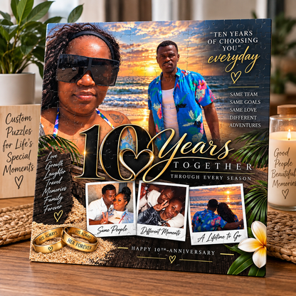 Custom Photo Puzzle | Personalized Anniversary, Memorial & Keepsake Puzzle 8.8” W × 8.4”