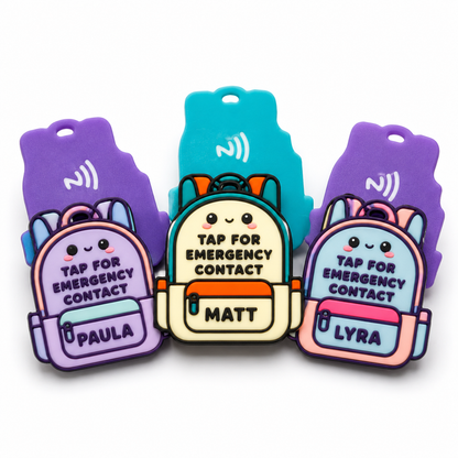 Personalized NFC Backpack Emergency Contact Tag – Tap for Contact Info