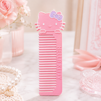 3D Printed Pink Kitty Comb | Cute Character Hair Comb