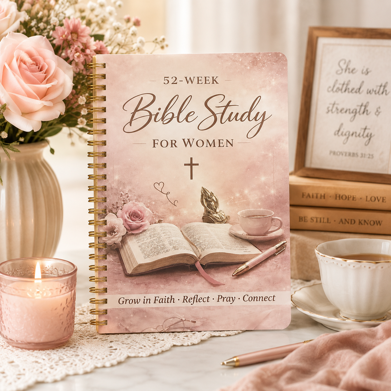52-Week Bible Study for Women | Spiral-Bound Christian Devotional & Guided Faith Journal