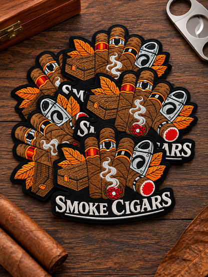 Smoke Cigars Embroidered Patch | Medium Cigar Lover Patch