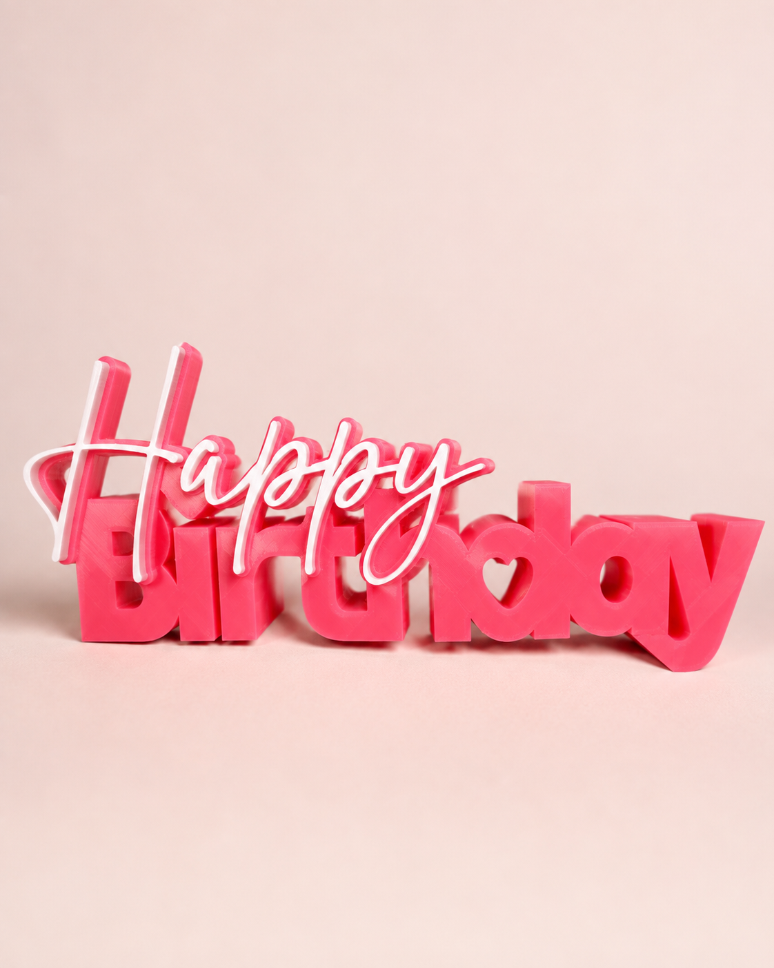 3D Printed Happy Birthday Wine Bottle Topper with Floral Holders
