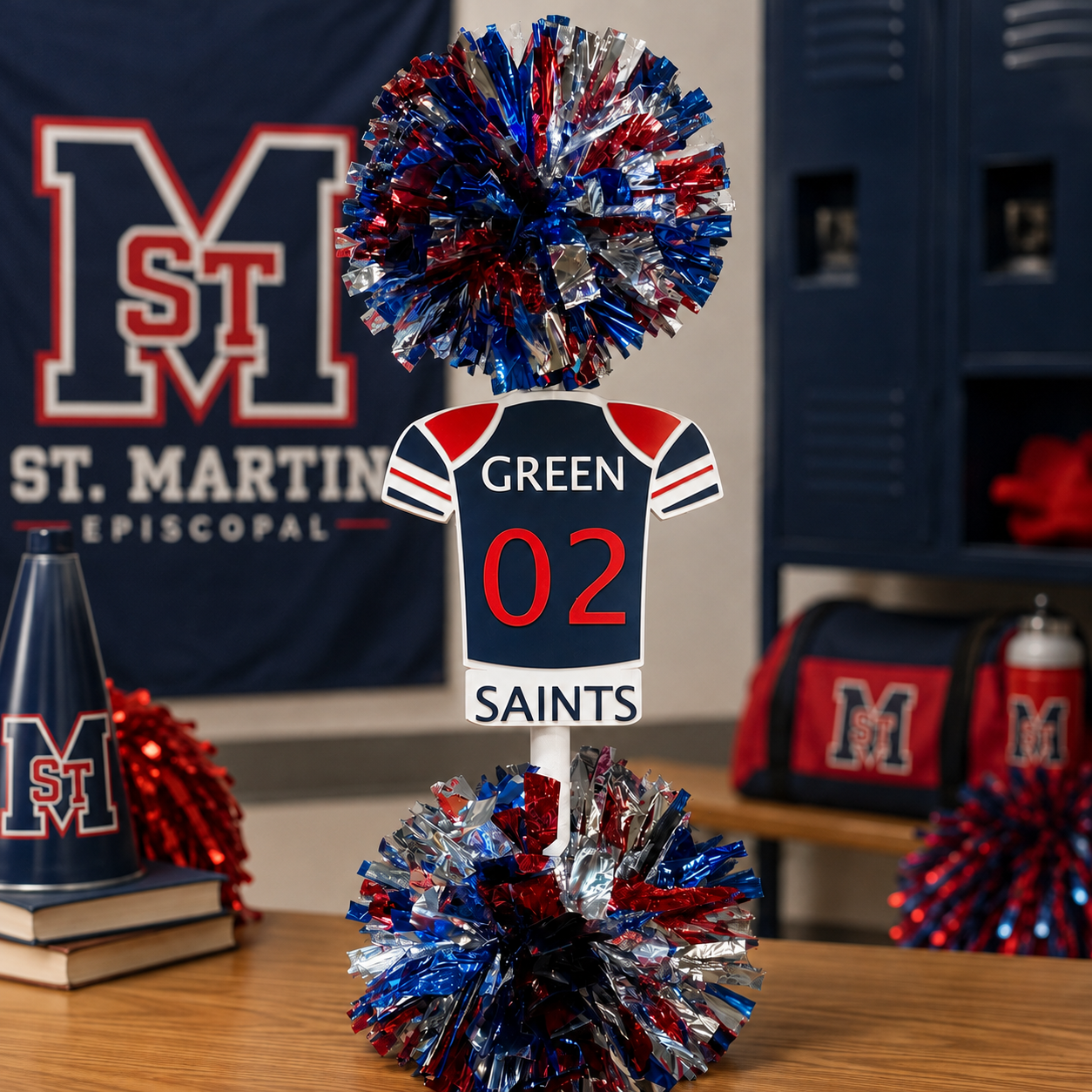 Personalized School Spirit Stick – Custom Name & Number Jersey