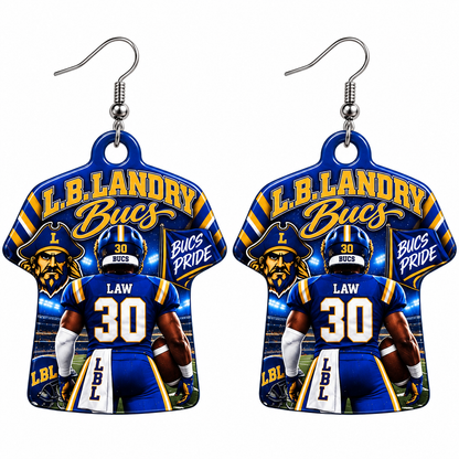 Custom School Spirit Jersey Earrings | Personalized Football Earrings