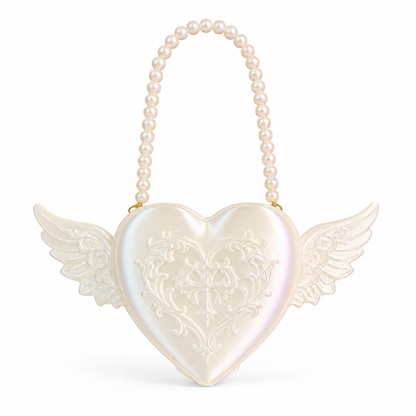 Angelic Winged Heart 3D Printed Handbag | Custom Color | Baptism, Easter & Special Occasion Purse