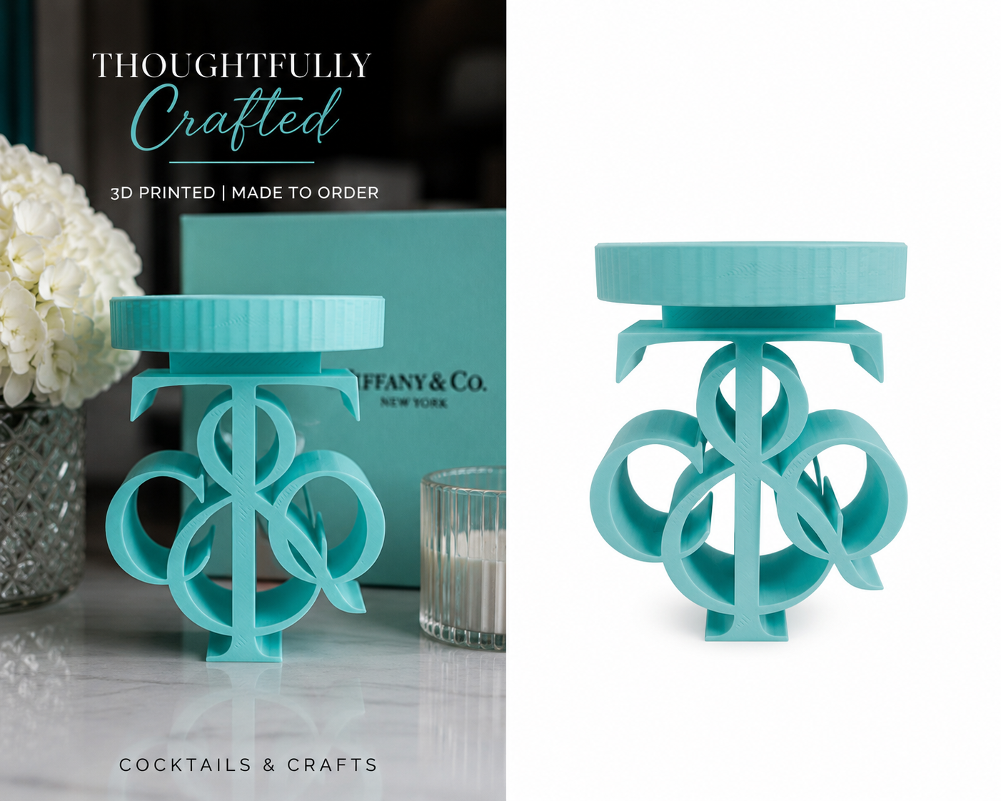 Infinity Luxe Tiffany 3D Candle Holder | Cocktails & Crafts x Claraty Candles Collaboration