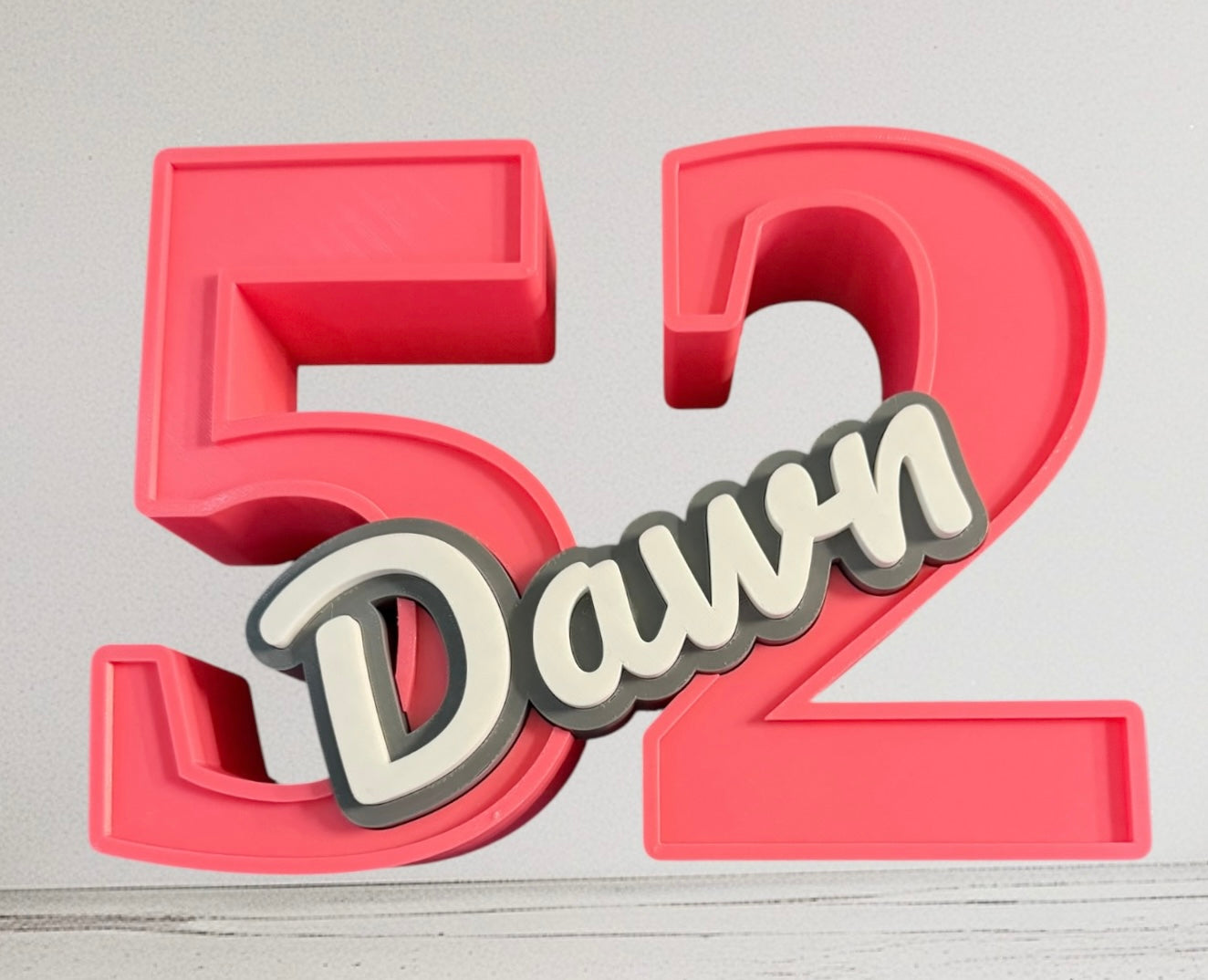 Custom 3D Printed Birthday Number & Name Display