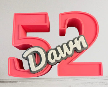 Custom 3D Printed Birthday Number & Name Display