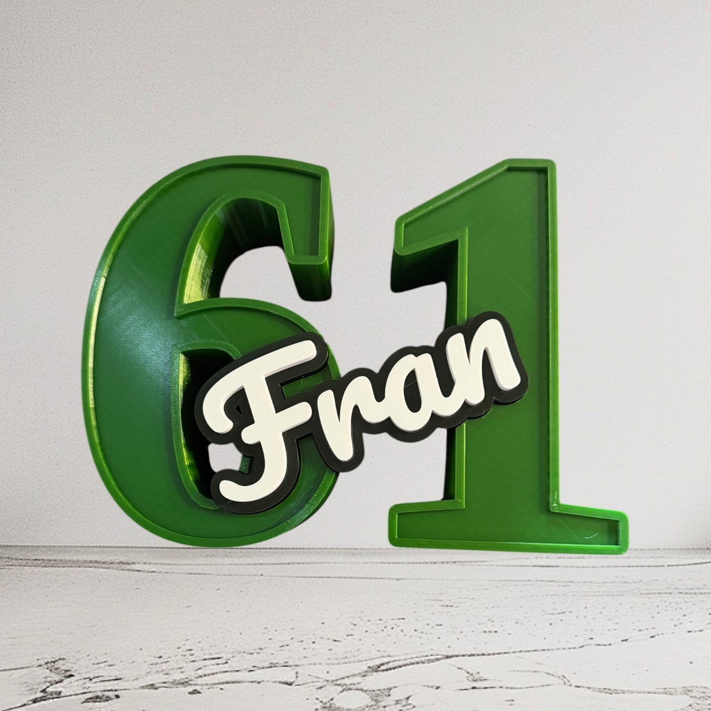 Custom 3D Printed Birthday Number & Name Display